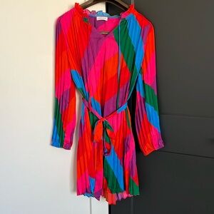 NWT Tie Waist Multi Color Vestique Dress Size M